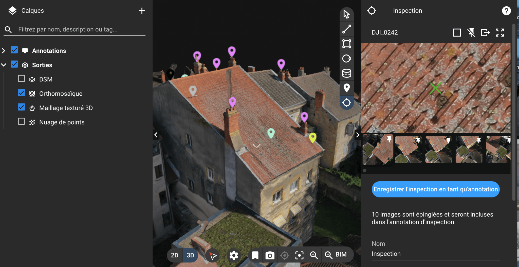 Inspection de bâtiment par drone