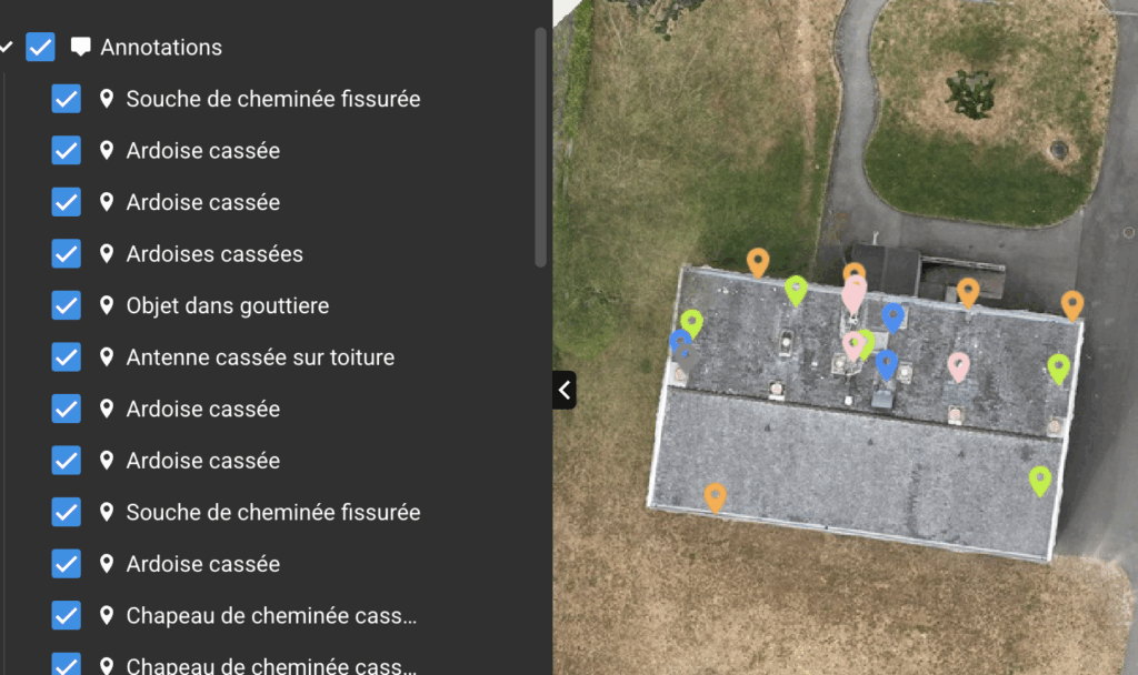 inspection de toiture par drone